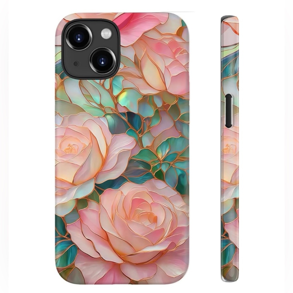 iPhone 13 Blooming Pink Rose Case (Fits iPhone 15 perfectly as well)